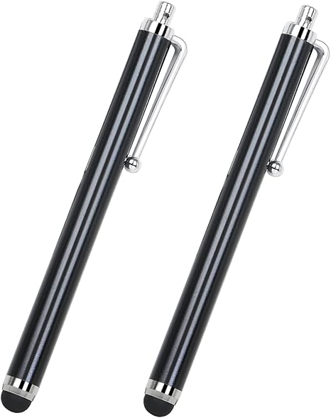 2PC Black Smart Phone Pen Stylus, Silicone Tip Pens for Touch Screen