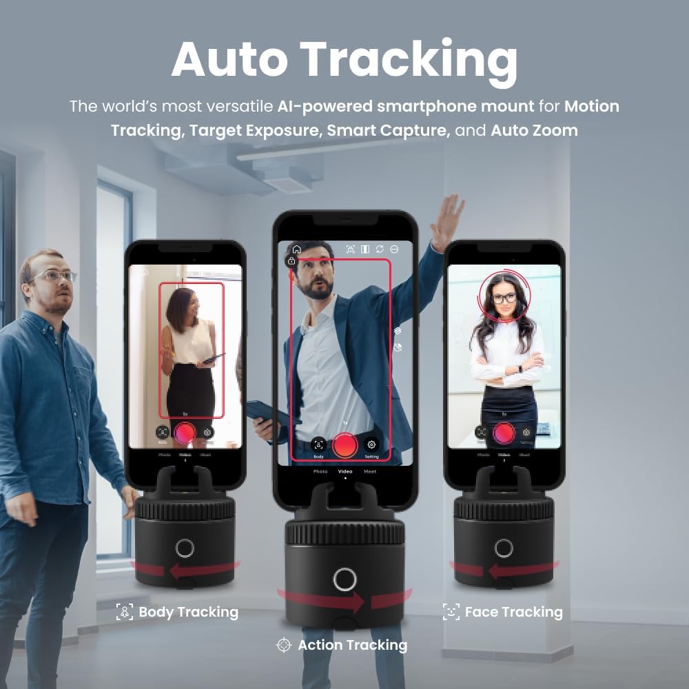 Auto Tracking Smartphone Holder & Tripod Mount for Content Creators