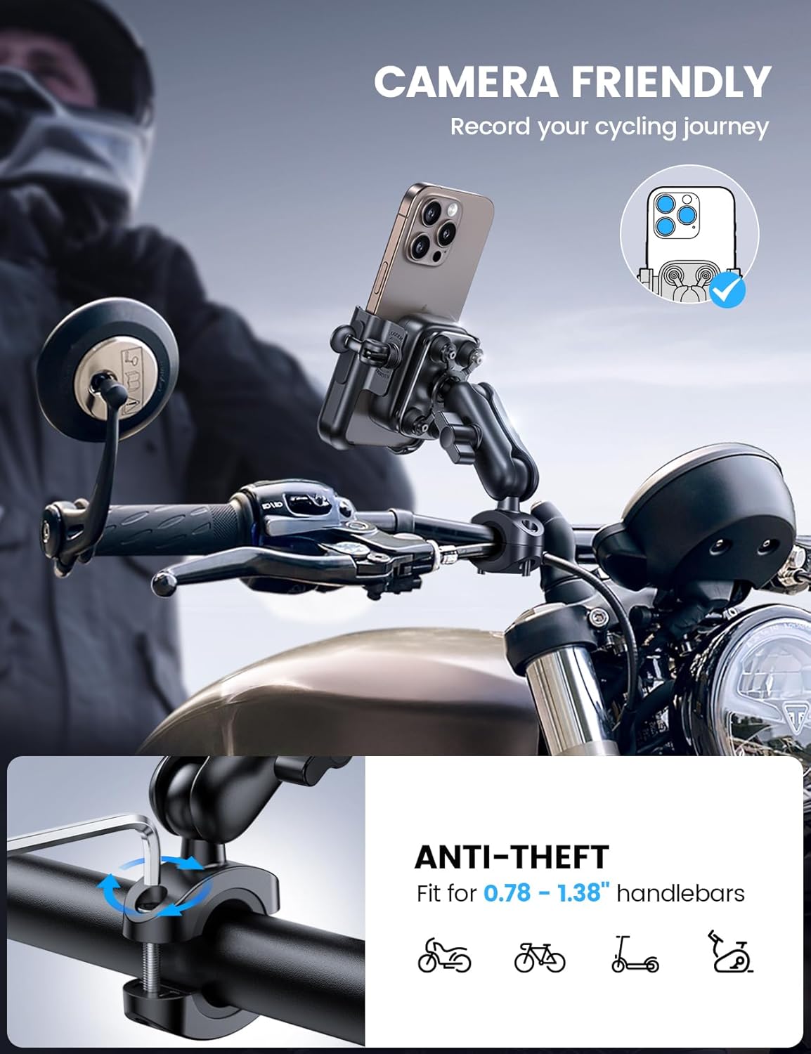 Lamicall Motorbike Phone Holder