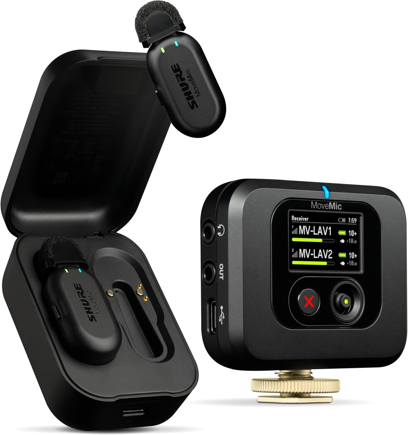 Pro Wireless Lavalier Microphones with Camera Receiver for Smartphone